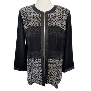 Ming Wang printed knit jacket cardigan L